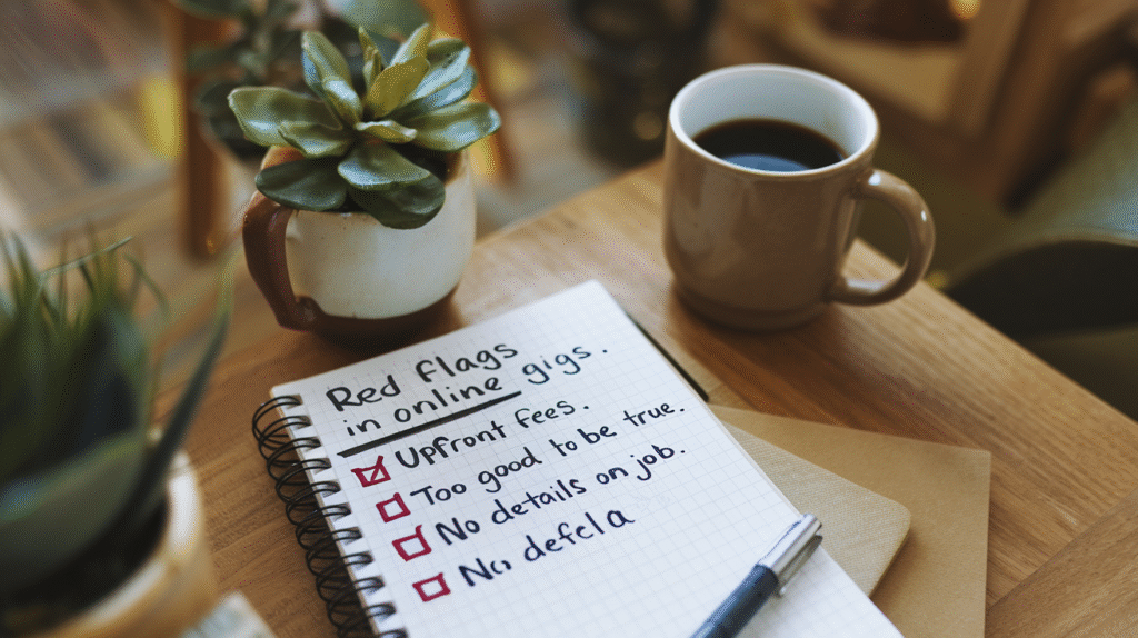 Online Gigs: 5 Red Flags You Need to Know - Checklist of scam tips.